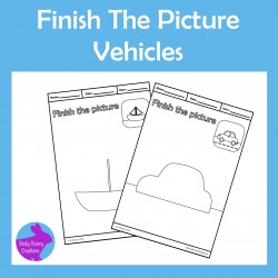 Finish The Picture Vehicles Fine Motor Skills Drawing Activity